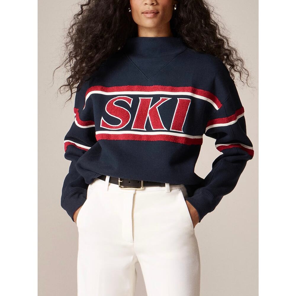 J.crew - Heritage fleece "Ski" graphic sweatshirt/ M  / NWT